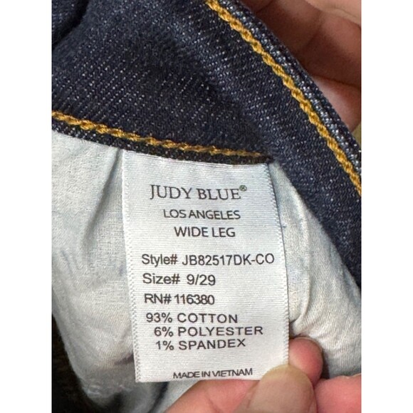 Judy Blue Womens 9 / 29 High Waist Cropped Wide Leg Jeans  Dark Stretch JB82517 - Picture 8 of 8